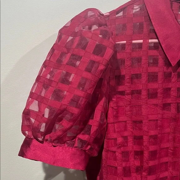 🍷 English Factory Gridded Organza Tiered Maxi Dress – Size L, NWOT 🍷 - Picture 11 of 14